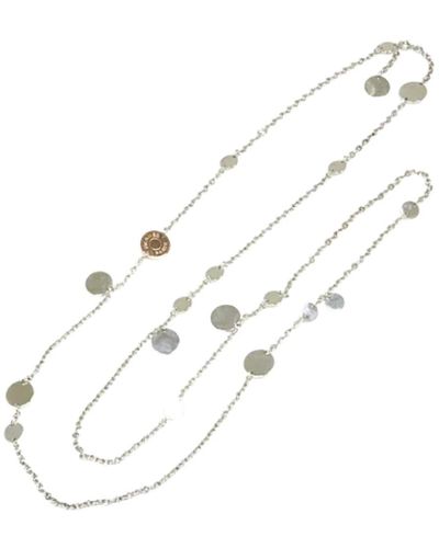 Hermès Collana hermes in argento e oro rosa usata - Bianco