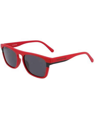 Calvin Klein Rot/graue sonnenbrille ckj21601s
