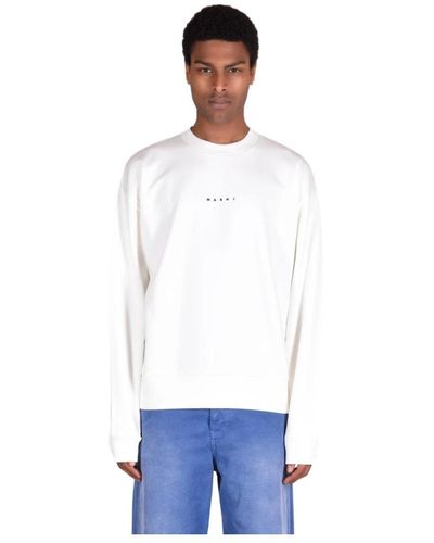 Marni Baumwoll-sweatshirts für stilvollen komfort - Weiß