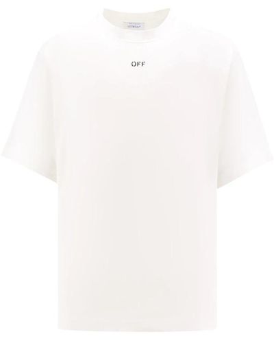 Off-White c/o Virgil Abloh Weißes crew-neck t-shirt regular fit off