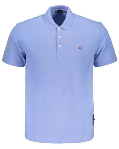 Napapijri Besticktes polo-shirt aus premium-baumwolle - Blau