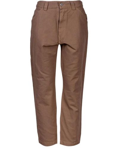 Mauro Grifoni Straight Trousers - Brown