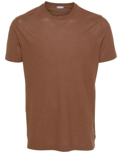 Zanone T-Shirts - Brown
