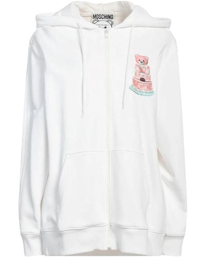 Moschino Couture hoodie mit teddy-print - Weiß