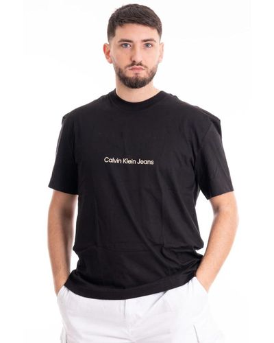 Calvin Klein Square frequency logo t-shirt - Schwarz