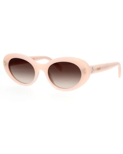 Celine Glamouröse cat-eye sonnenbrille in pastellrosa - Braun