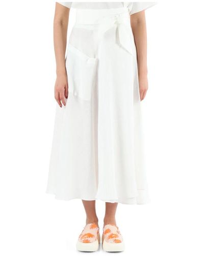 Niu Midi Skirts - White