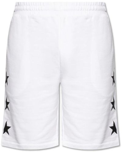 Golden Goose Weiße bermuda shorts mit schwarzen sternen