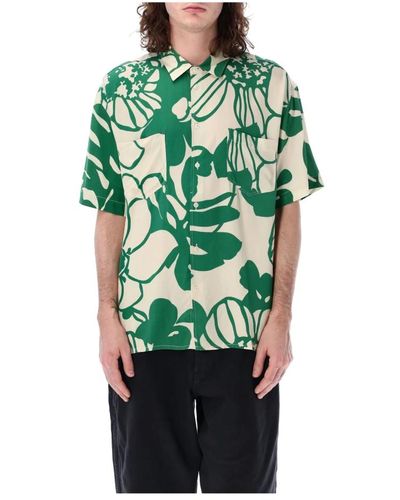 YMC Flower s/s shirt - Verde
