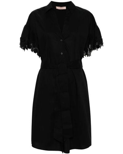 Twin Set Shirt Dresses - Black