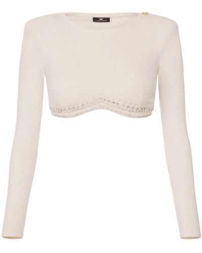 Elisabetta Franchi Round-Neck Knitwear - White