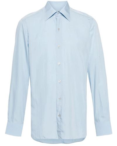 Tom Ford Seiden-lyocell hemd - Blau
