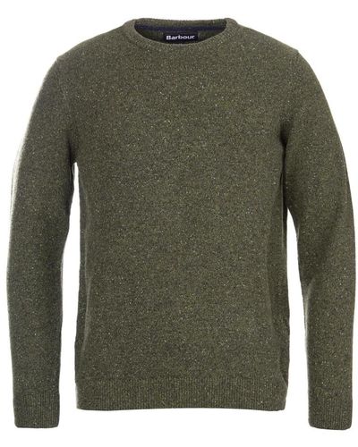 Barbour Tisbury Crew Neck Sweater Dark Seaweed 3 - Verde