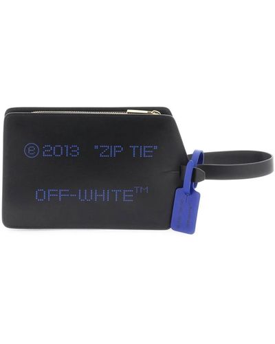 Off-White c/o Virgil Abloh Iconic zip-tie clutch mit kontrastierendem logo - Blau