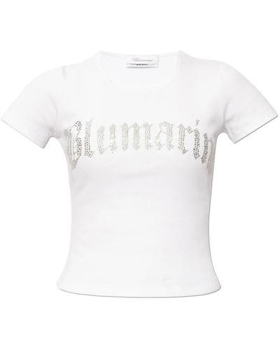 Blumarine T-shirt mit logo - Weiß