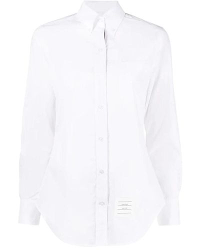 Thom Browne Camisa slim-fit con rayas rwb - Blanco