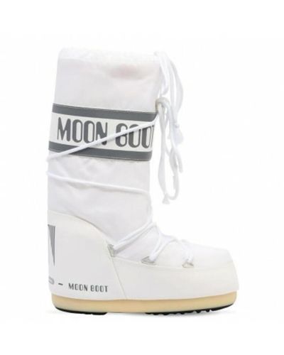 Moon Boot Après-skis En Tissu Technique Et En Cuir Synthétique Icon - Blanc
