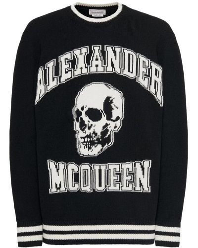 Alexander McQueen Round-Neck Knitwear - Black