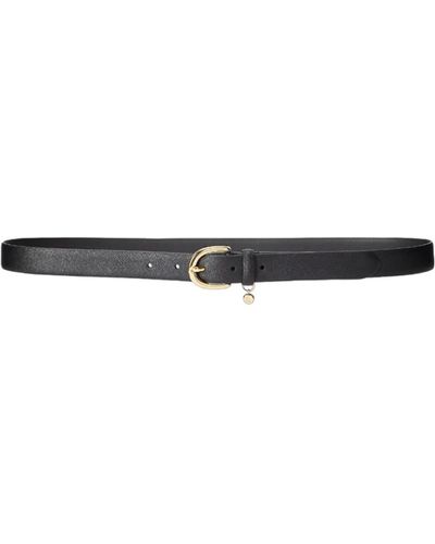 Ralph Lauren Cinturón de cuero refinado con colgante exclusivo - Negro