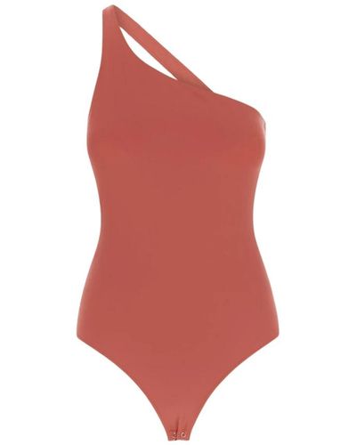 Alexander McQueen Korallenrosa Offener Rücken Ein-Schulter-Bodysuit - Rot