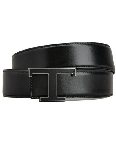 Tod's Cintura in pelle nera con fibbia in metallo - Nero