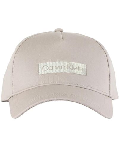 Calvin Klein Cappello in cotone con logo - Grigio