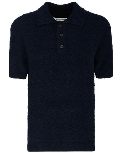 Maison Margiela Navy feinstrick polo shirt - Blau