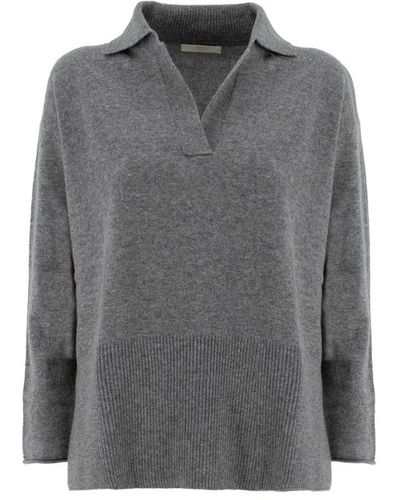 Fedeli V-Neck Knitwear - Grey