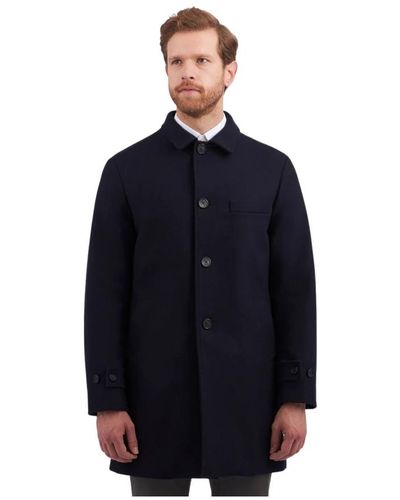 Brooks Brothers Cappotto in misto lana blu navy