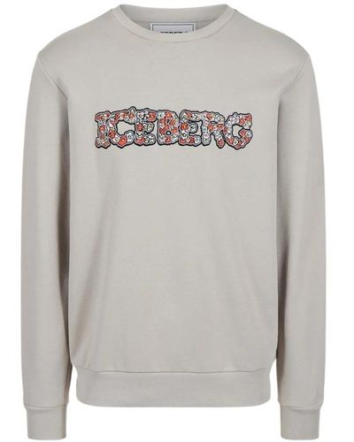 Iceberg Sweatshirt mit floralem logo - Grau