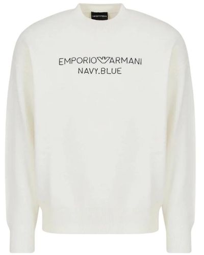 Emporio Armani Round-Neck Knitwear - White