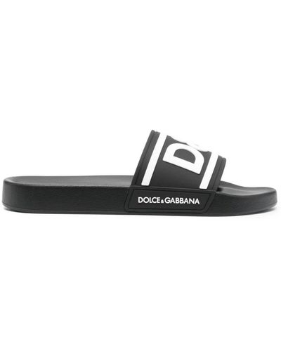 Dolce & Gabbana Pantolette mit logo print - Schwarz