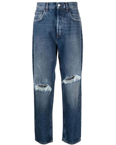 AMISH Jeans straight-leg con dettaglio strappato - Blu