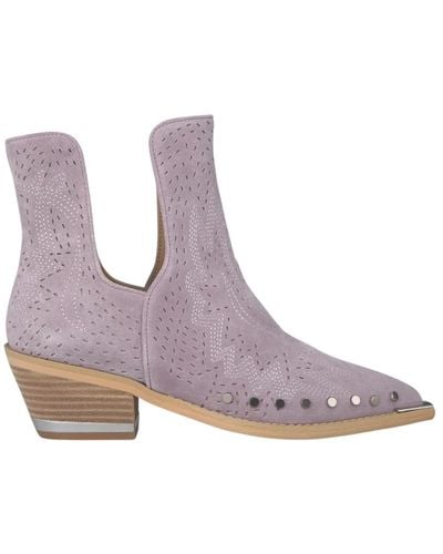 Alma En Pena. Studded ankle boot with side openings - Lila