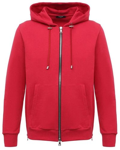 Balmain Sweatshirts & hoodies > zip-throughs - Rouge