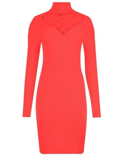 Guess Vestido midi elegante - Rojo