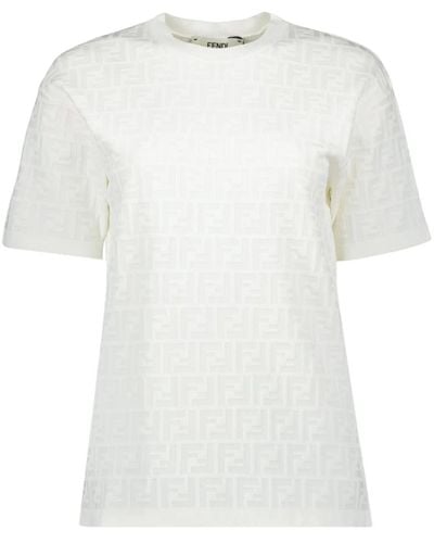 Fendi Rundhalsausschnitt kurzarm t-shirt - Weiß