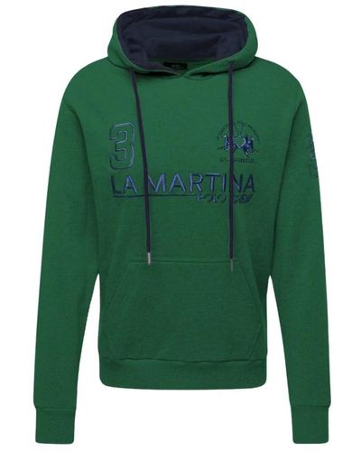 La Martina Kapuzenpullover mit gesticktem logo - Grün