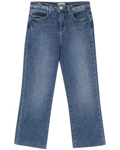 L'Agence Cropped wide leg jeans - Blau