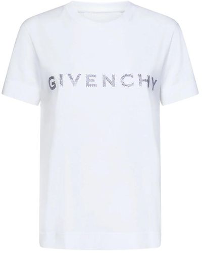 Givenchy E gerippte Crewneck T-Shirts und Polos - Weiß