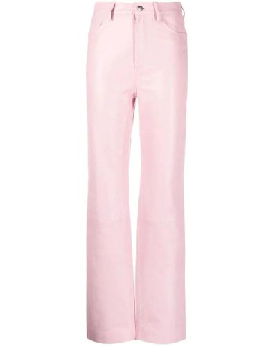 REMAIN Birger Christensen Straight Trousers - Pink