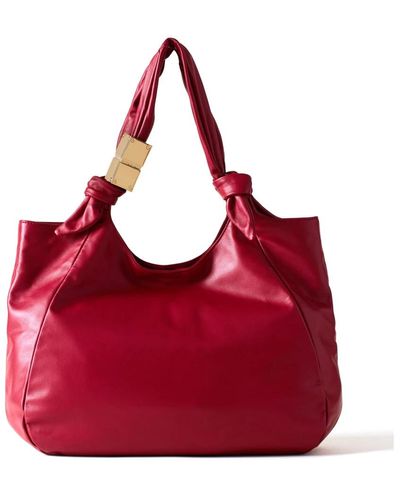 Borbonese Domino shopper large - nappa handbag - Rosso
