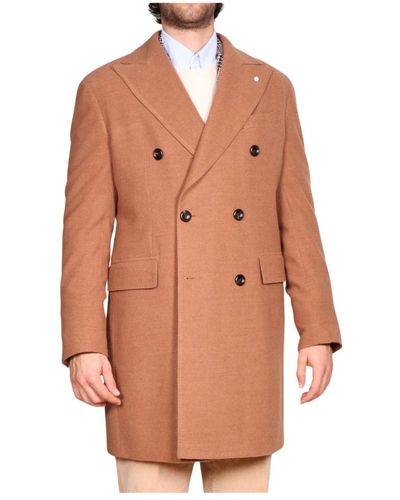 Luigi Bianchi Coats > double-breasted coats - Marron