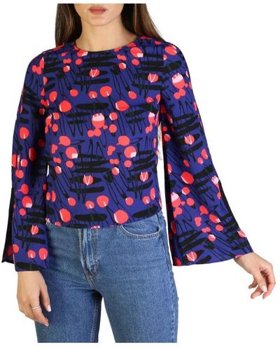 Armani Exchange Camicia da donna con stampa floreale - Blu