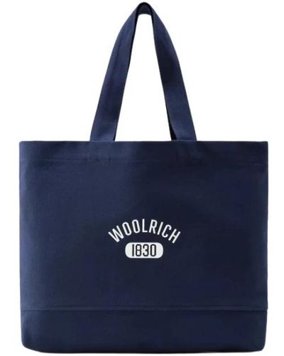 Woolrich Borsa tote in tela con fondo rinforzato - Blu
