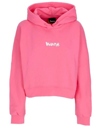 DISCLAIMER Fluo fucshia hoodie mit großem logo - Pink