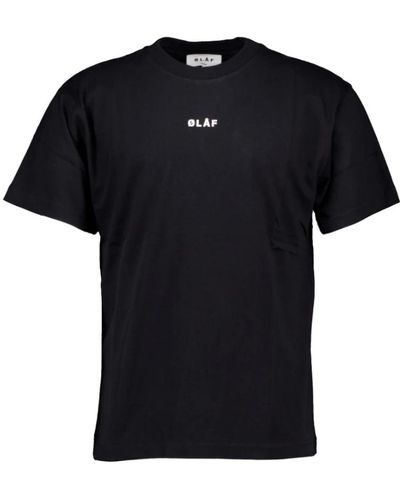 OLAF HUSSEIN Block tee magliette nere - Nero