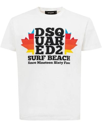 DSquared² Surf beach print t-shirt - Weiß