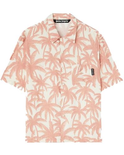 Palm Angels Short Sleeve Shirts - Pink
