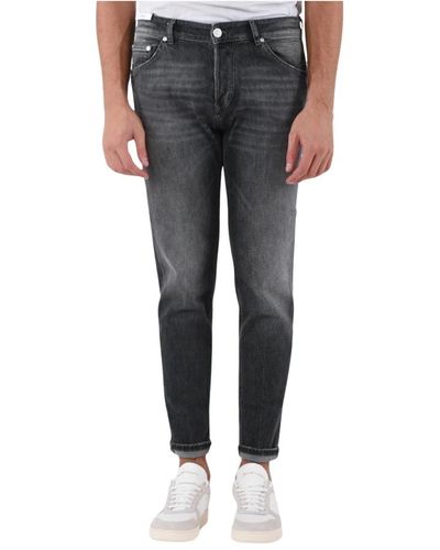 PT Torino Skinny fit jeans mit lederlogo - Grau